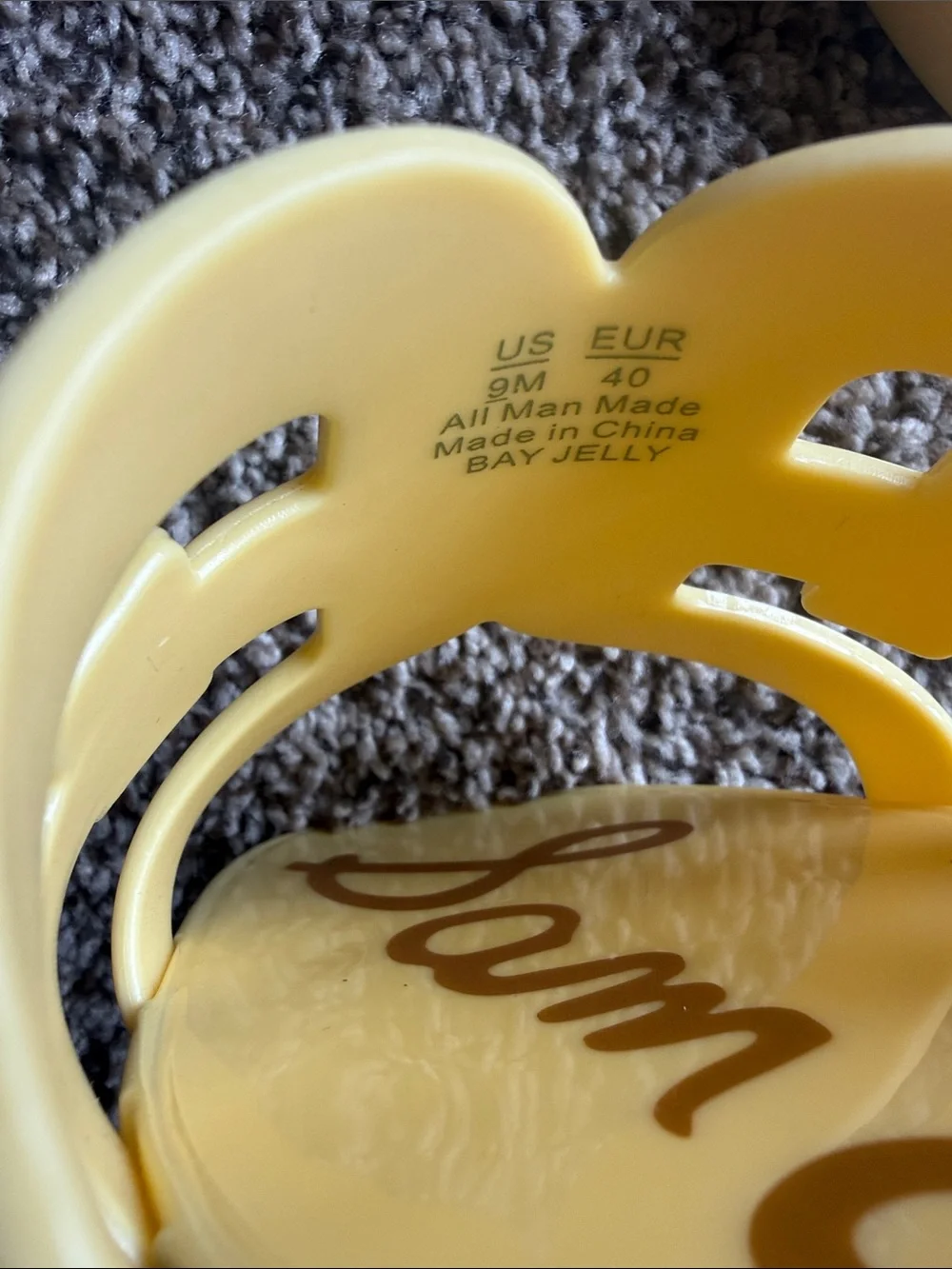 Sam Edelman Bay Jelly Sandals Slides Yellow Citron Size 9
